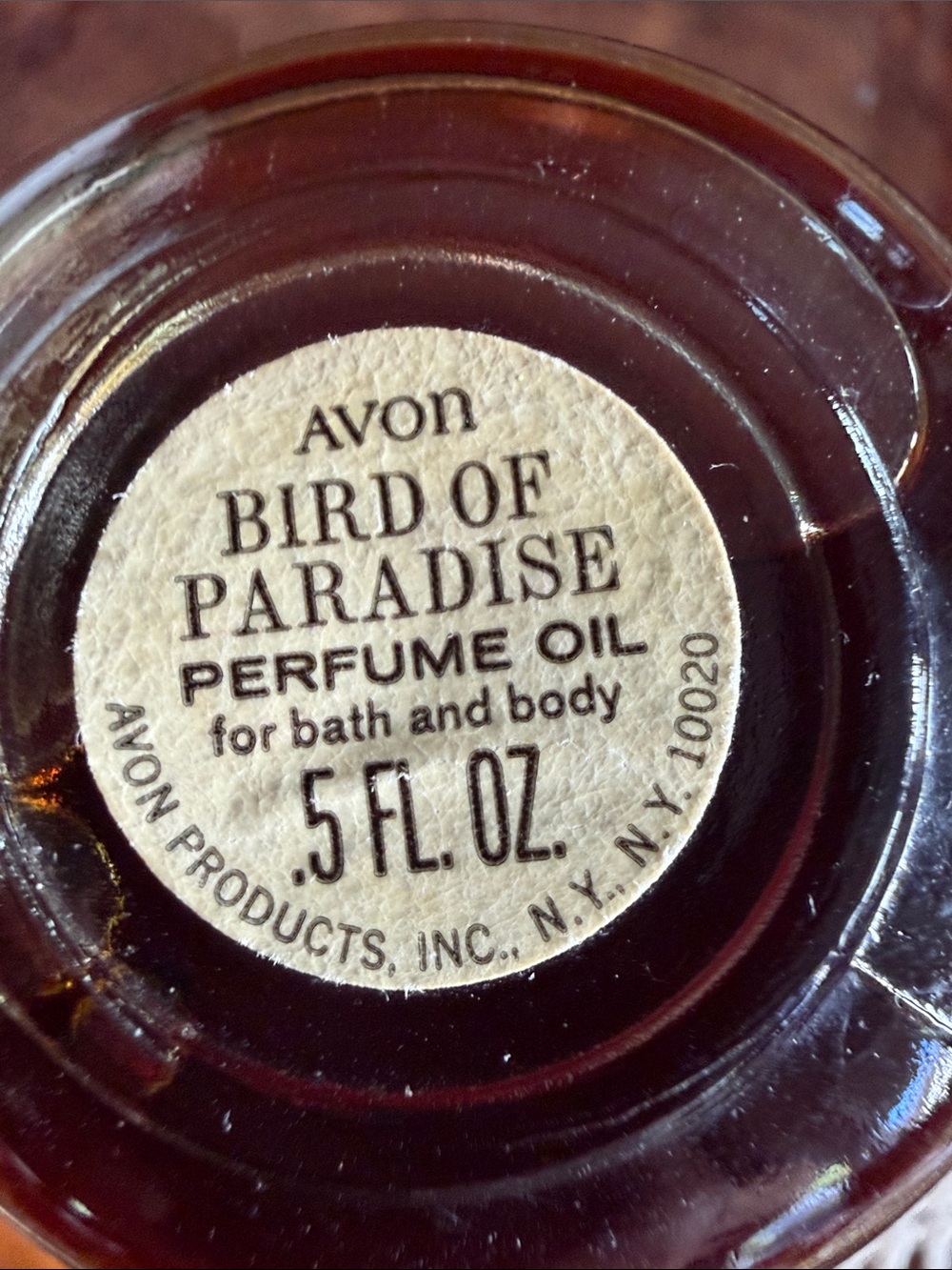 Avon Bird of Paradise Perfume Oil in Amber Brown Bottle - Picture 2 of 3